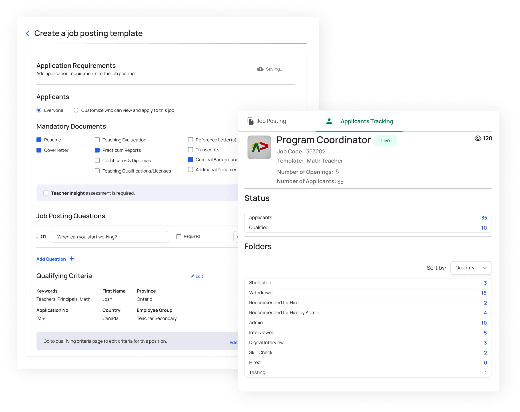 Advanced Applicant Tracking System