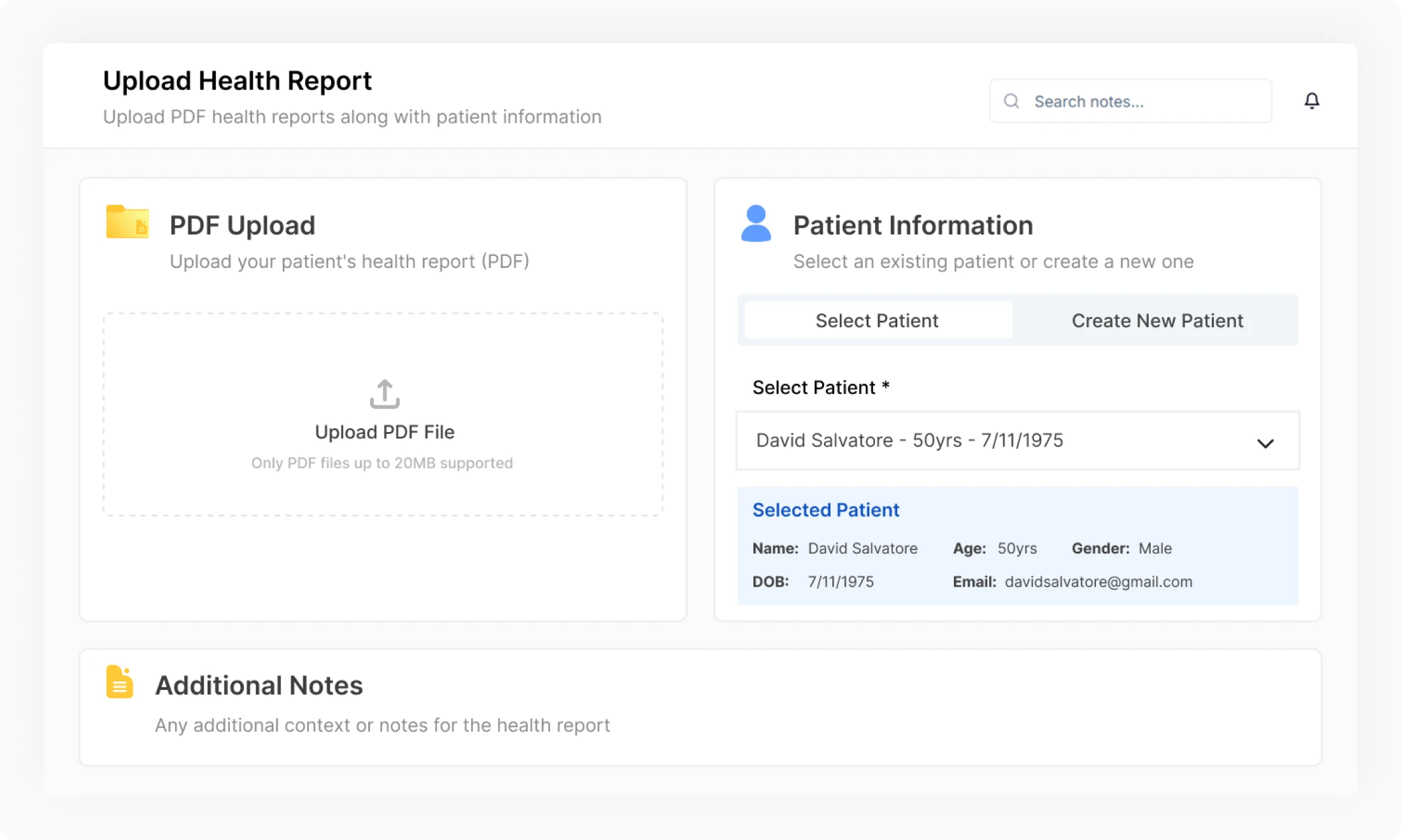 Upload Patient Records